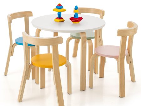 5 Piece Wooden Activity Table + Toy Blocks - Pastel Sale