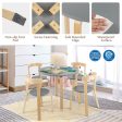 5 Piece Wooden Activity Table + Toy Blocks - Natural For Discount