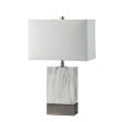 Faith White Marble Silver 20 H White Marble Steel Table Lamp Hot on Sale