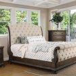 LYSANDRA Beige Rustic Natural Tone Queen Bed For Discount