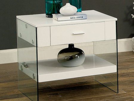 Raya White End Table, White Hot on Sale