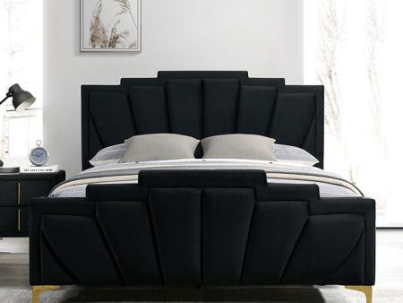 FLORIZEL Cal.King Bed, Black Online Hot Sale