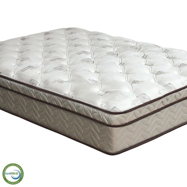 Lilium White Brown 13  Euro Pillow Top Mattress, Full For Discount