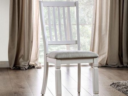 Kaliyah Vintage White Light Gray Side Chair (2 CTN) on Sale