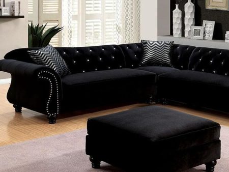 JOLANDA II Black Sectional, Black Fashion