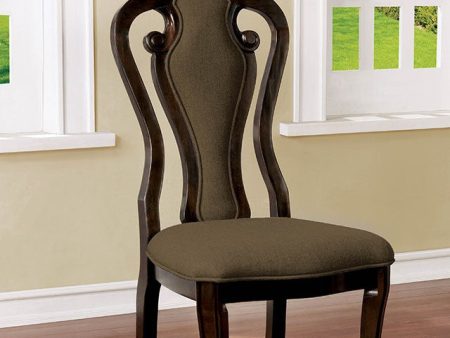 Rosalina Walnut Beige Side Chair (2 CTN) on Sale