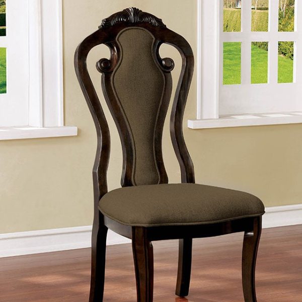 Rosalina Walnut Beige Side Chair (2 CTN) on Sale