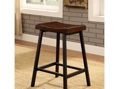 Lainey Medium Weathered Oak Black Counter Ht. Stool (2 CTN) Online Sale