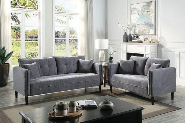 LYNDA Sofa w  Pillows, Dark Gray Hot on Sale