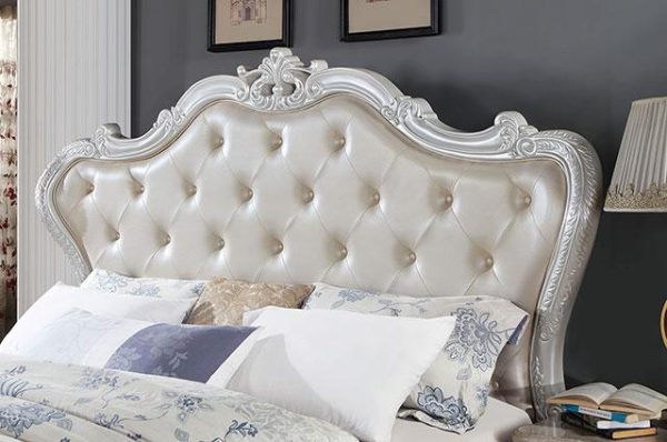 ROSALIND Cal.King Bed, Pearl White For Sale