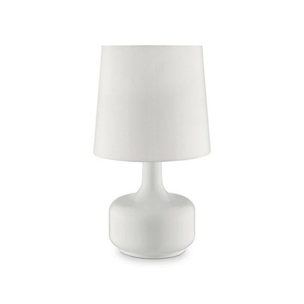 Farah White 17 H Glossy White Table Lamp Online now