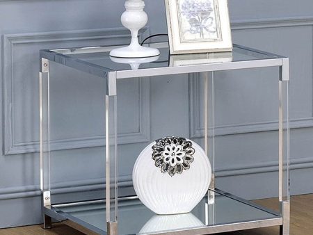 Ludvig Chrome Clear End Table Online now