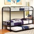 RAINBOW Black Metal Twin Twin Bunk Bed Cheap