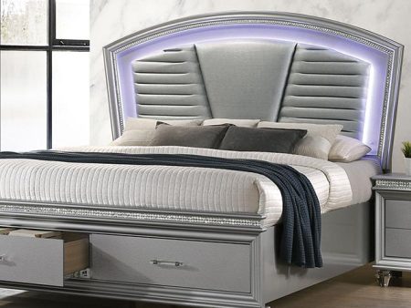 MADDIE Cal.King Bed, Silver on Sale