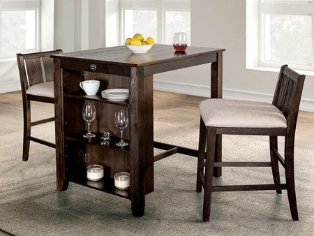 Lescles 3 Pc Counter Ht Set (1 Table + 2 Chairs) Online