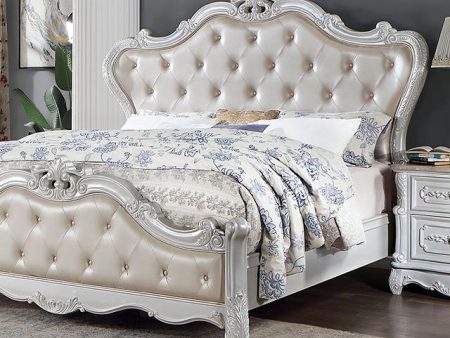 ROSALIND Cal.King Bed, Pearl White For Sale