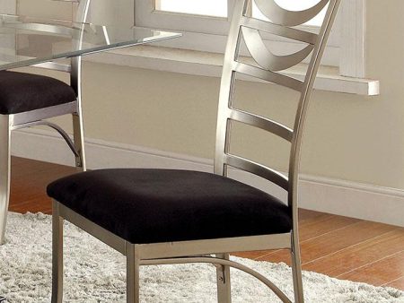 ROXO Silver Black Side Chair (2 CTN) Fashion