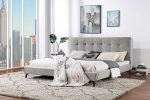 LEOMIN Cal.King Bed, Gray For Cheap