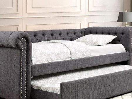 LEANNA Gray Daybed w  Trundle, Gray Cheap