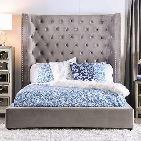 ROSABELLE E.King Bed, Gray For Sale