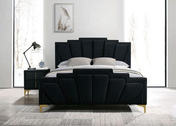 FLORIZEL Queen Bed, Black For Sale