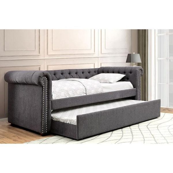 LEANNA Gray Daybed w  Trundle, Gray Cheap