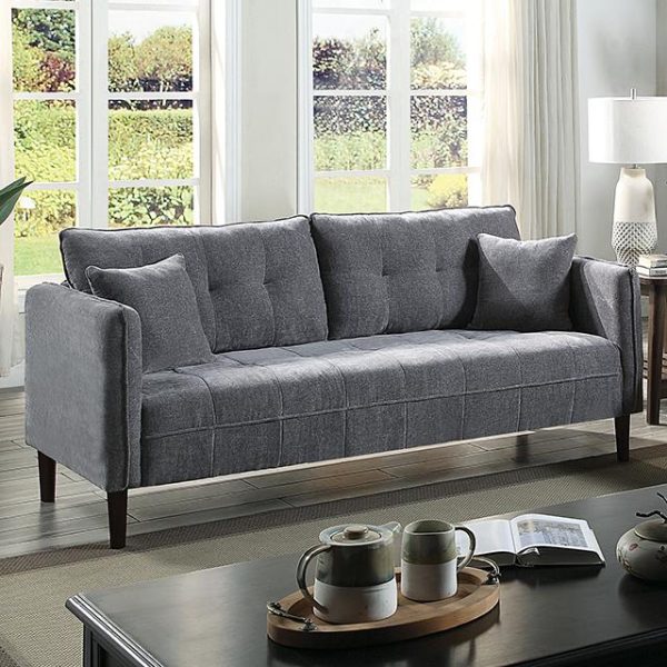 LYNDA Sofa w  Pillows, Dark Gray Hot on Sale