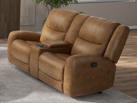 Leolinus Manual Recliner Loveseat w  Console Online now