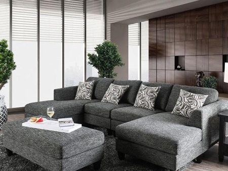 Lowry Gray Sectional w  Ottoman Hot on Sale