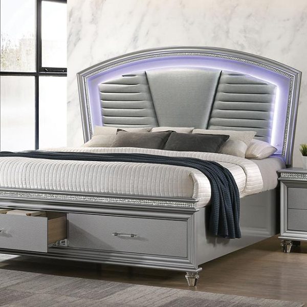 MADDIE E.King Bed, Silver Sale