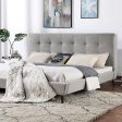 LEOMIN Cal.King Bed, Gray For Cheap