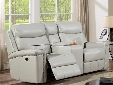 FLORINE Power Loveseat, Light Gray For Sale