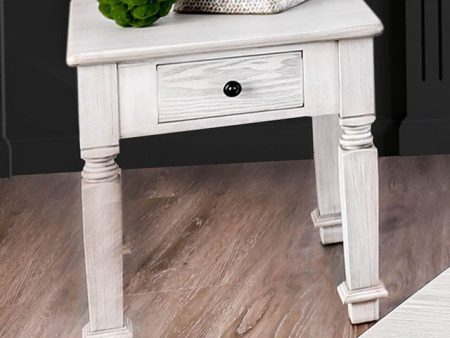 Joliet Antique White End Table For Cheap