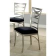 ROXO Silver Black Side Chair (2 CTN) Fashion