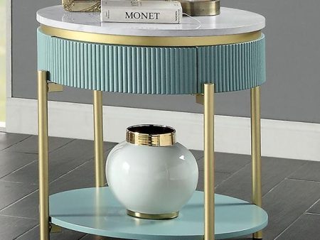 KOBLENZ End Table, Light Teal For Cheap