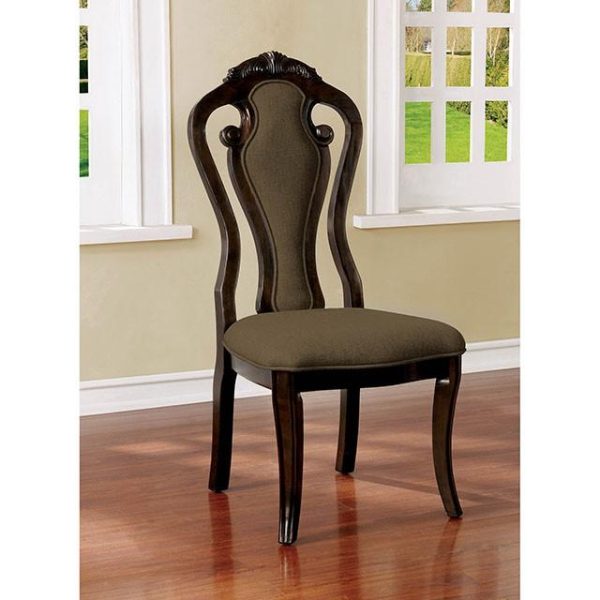 Rosalina Walnut Beige Side Chair (2 CTN) on Sale