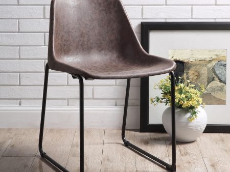 Valgus Vintage Mocha & Black Side Chair For Sale