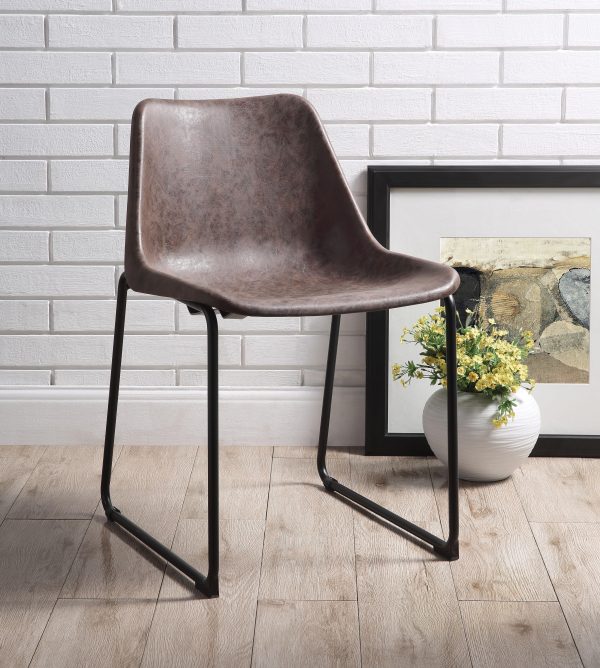 Valgus Vintage Mocha & Black Side Chair For Sale