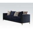 Acme Phaedra Sofa with 5 Pillows in Blue Fabric 52830 For Sale