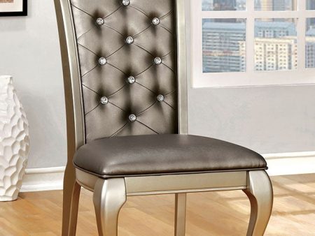 AMINA Champagne Side Chair (2 CTN) For Sale