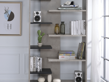 Magna Faux Concrete & Black Bookshelf Online