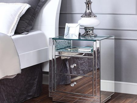 Nysa Mirrored & Faux Crystals Accent Table For Cheap