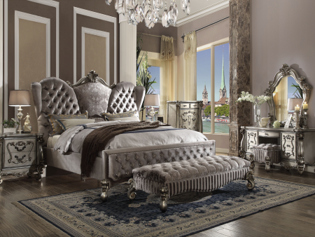 Versailles Velvet & Antique Platinum California King Bed Discount