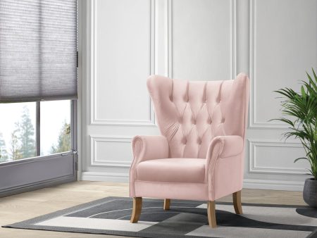 Adonis Blush Pink Velvet Accent Chair Cheap