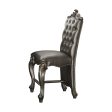 Versailles Silver PU & Antique Platinum Counter Height Chair Online Sale