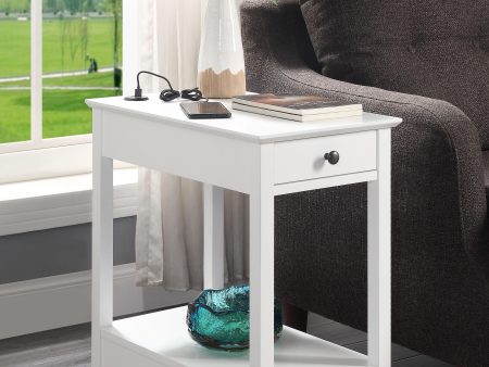 Byzad White Side Table (USB Charging Dock) Supply