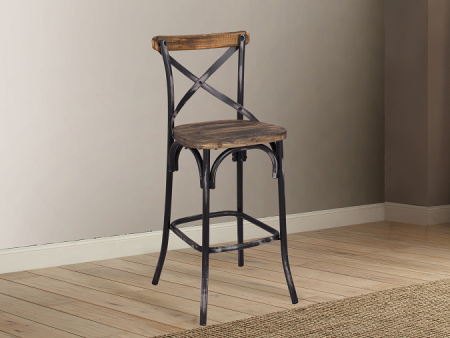 Zaire Antique Black & Antique Oak Bar Chair (1Pc) Supply