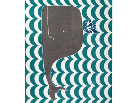 BARON 5  X 8 , Area Rug, Whale, Teal Gray Hot on Sale