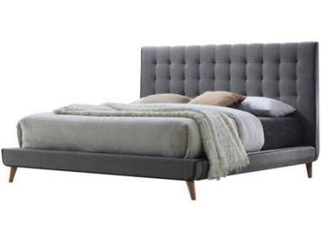 Acme Valda King Upholstered Bed in Gray 24517EK Fashion