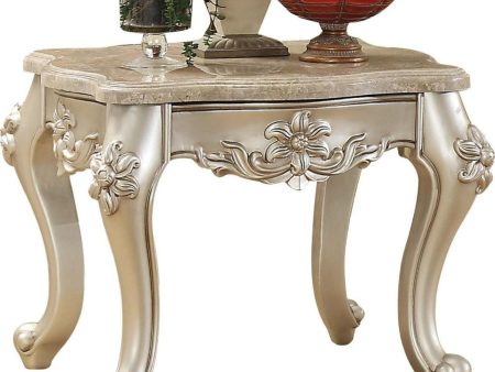 Acme Furniture Bently End Table in Marble Champagne 81667 Supply